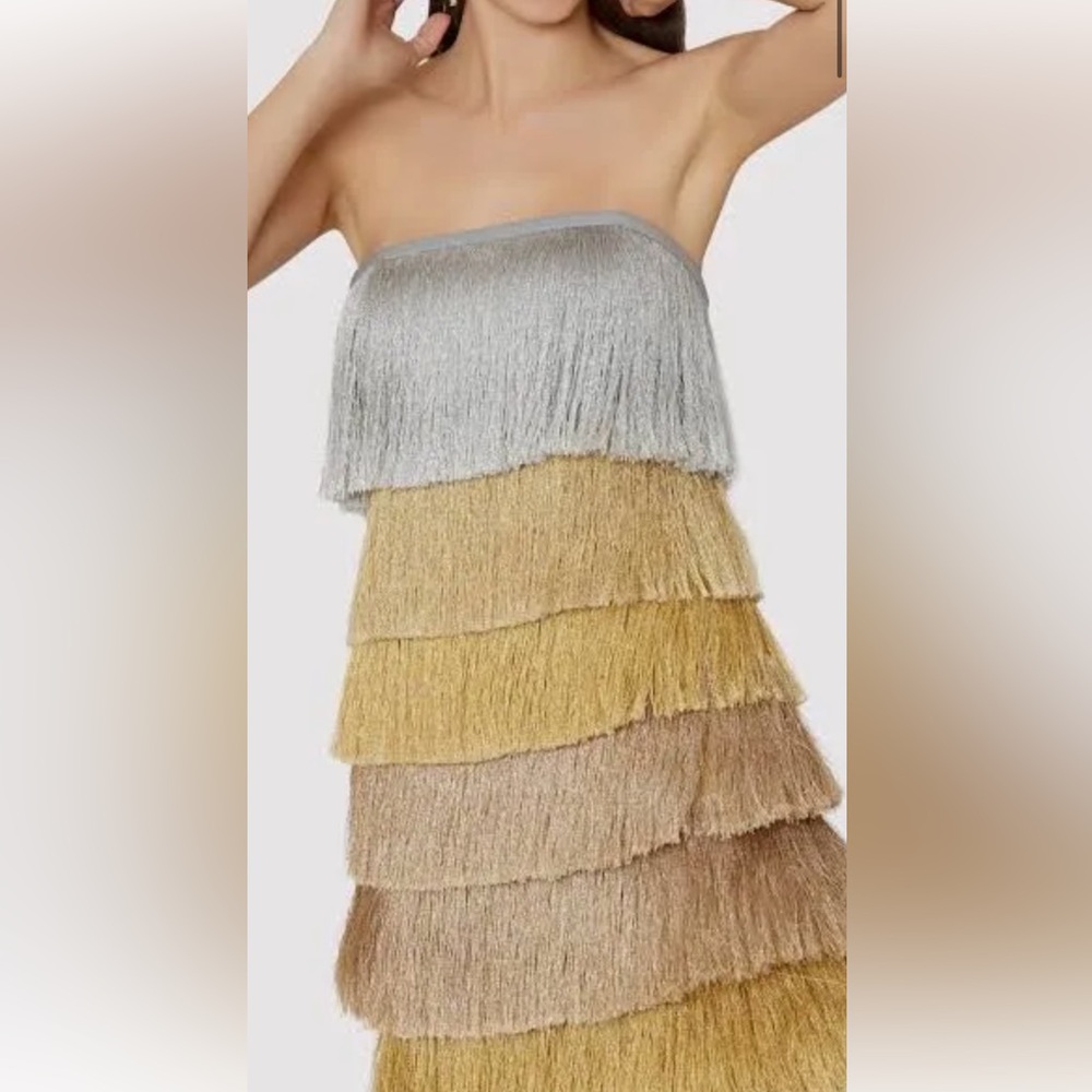 Milly Nuoir Metallic Fringe Minidress